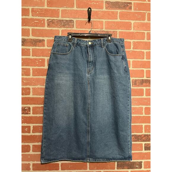 Shein Denim Midi Skirt - 3X - Picture 1 of 7